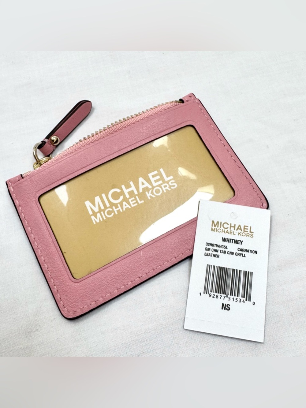 New MICHAEL Kors Whitney Small Leather Chain Carryall Wallet Carnation Pink - Picture 5 of 8